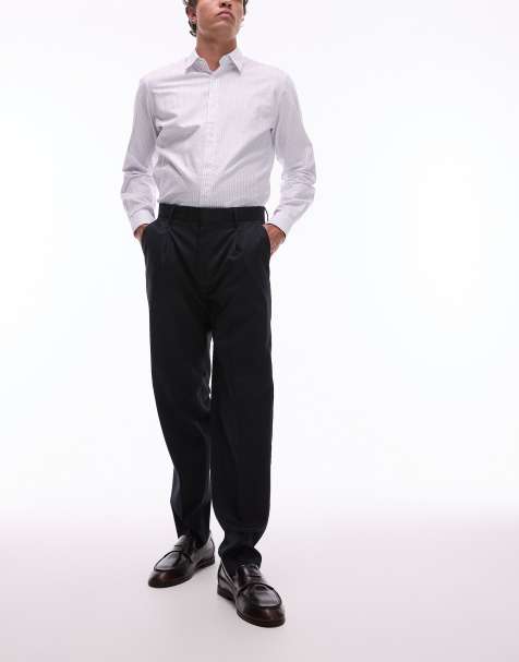 Topman – Elegante Hose mit schmal zulaufendem Schnitt in Marineblau - view 1