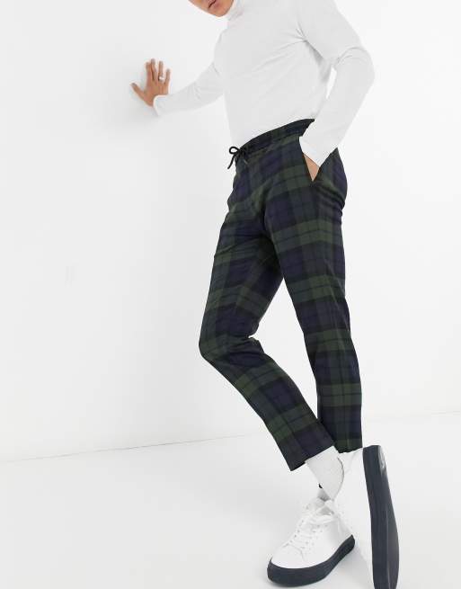 Topman – Elegante Jogginghose mit engem Schnitt und Blackwatch-Karomuster, 4 von 4