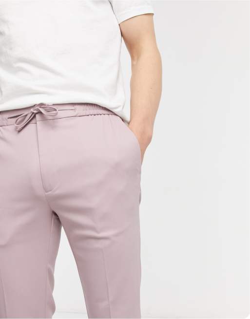 Topman - Elegante skinny-joggingbukser i lyslilla, 3 af 4