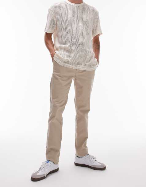 Topman – Eng geschnittene Chinohose in Stein - view 1