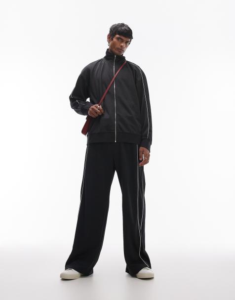 Topman - Ensemble oversize de survêtement à double liseré - Noir - view 1