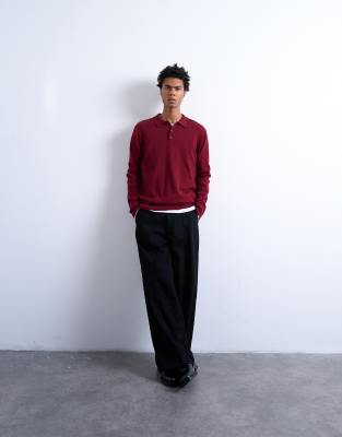 Topman Essential Button Polo With Wool