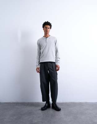 Topman Essential Button Polo With Wool In White
