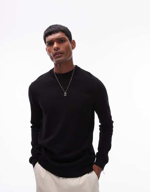 Topman essential crew neck in black, 4 of 4