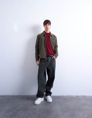 Topman Essential Crew Neck With Wool In Red