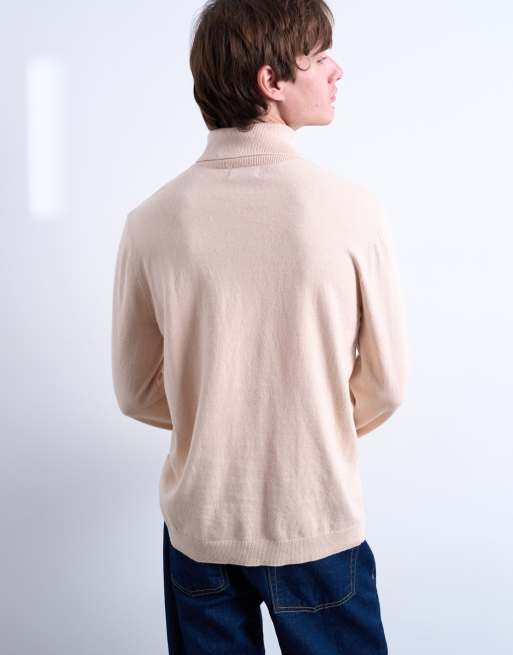 Topman – Essential – Dzianinowy sweter w brązowoszarym kolorze z golfem, 5 z 5