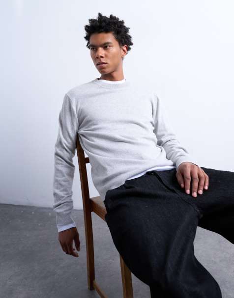 Topman - Essential - Gebreide trui met ronde hals in lichtgrijs - view 1