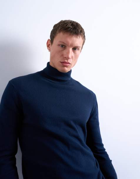 Topman – Essential – Granatowy sweter z golfem - view 1