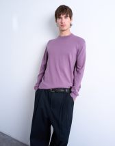 Topman essential knitted crew neck in purple