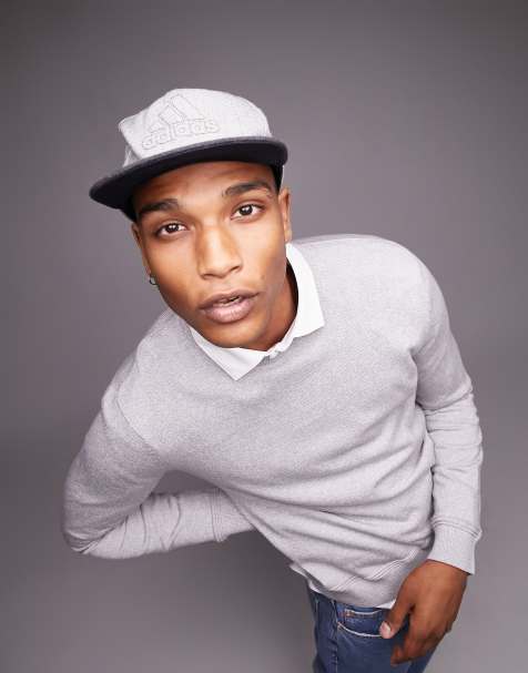 Topman essential knitted crew neck jumper in grey marl - view 1