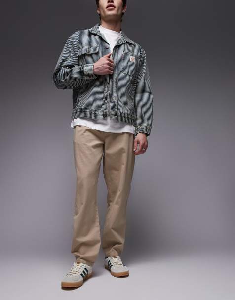 Topman essential baggy washed trousers in stone