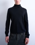 [Topman] Topman Essential roll neck jumper with wool in black 2XL BLACK
