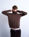 [Topman] Topman Essential roll neck jumper with wool in brown 2XL BROWN