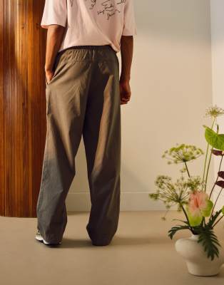 Topman Essential Washed Pants In Green