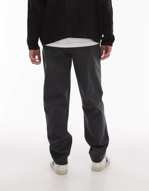 Topman essential washed trousers in charcoal, 2 of 5
