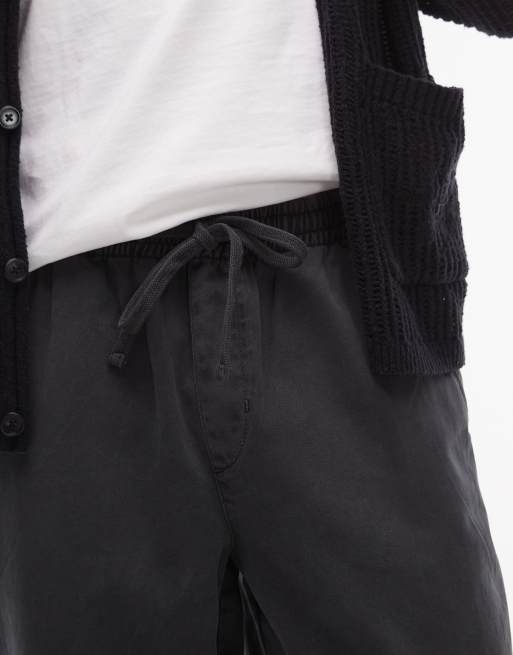 Topman essential washed trousers in charcoal, 5 of 5