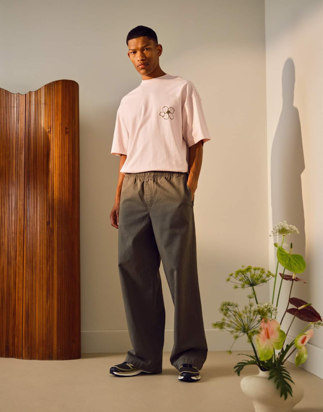Topman essential washed trousers in khaki