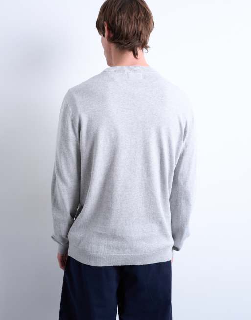 Topman - Essentials - Lysegrå strikket trøje med rullekrave, 4 af 5