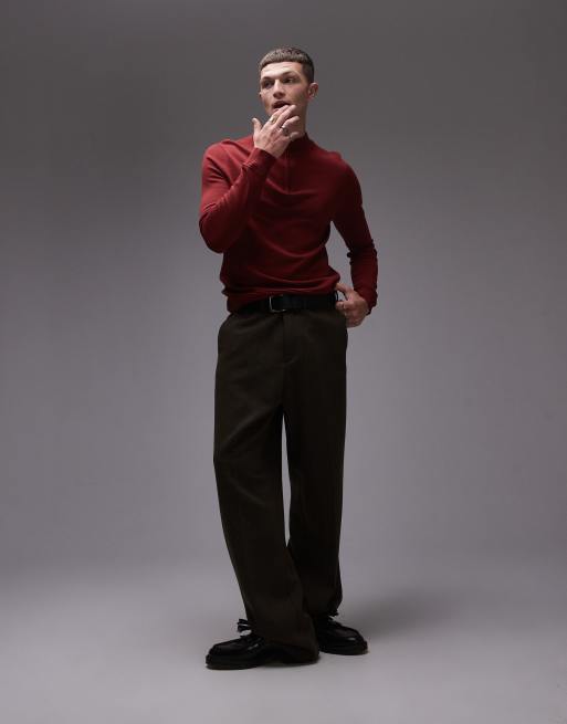 Topman - Essentials - Trui met 1/4 rits in rood, 4 van 4