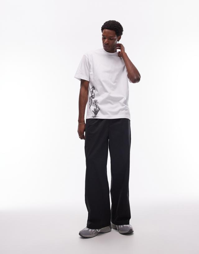 Topman - extra wide trousers in black