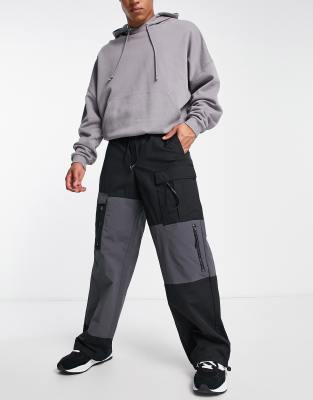 grey sweatpants with white drawstring