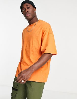 Topman extreme oversized fit t-shirt in burnt orange | ASOS