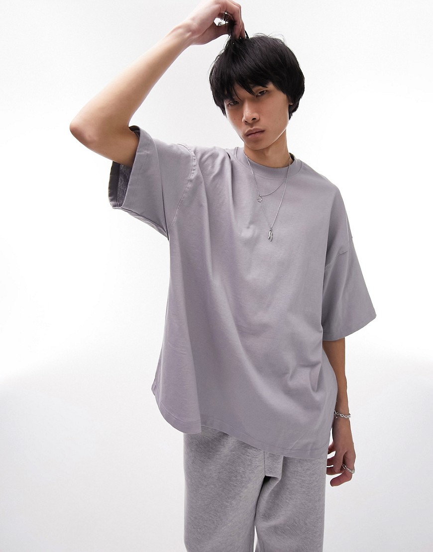 Topman extreme oversized fit t-shirt in gray