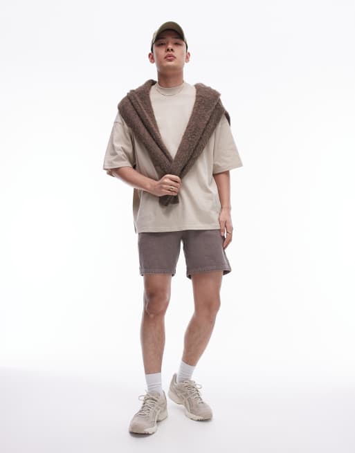 Topman extreme oversized fit t-shirt in stone, 3 of 4