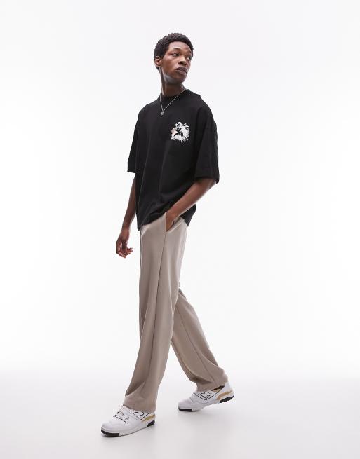 Topman extreme oversized fit t-shirt with cupid amore front and back print in black, 3 of 4