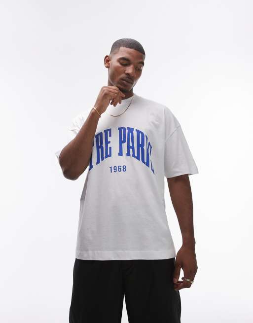 Topman extreme oversized fit t-shirt with Etre Paris print in white