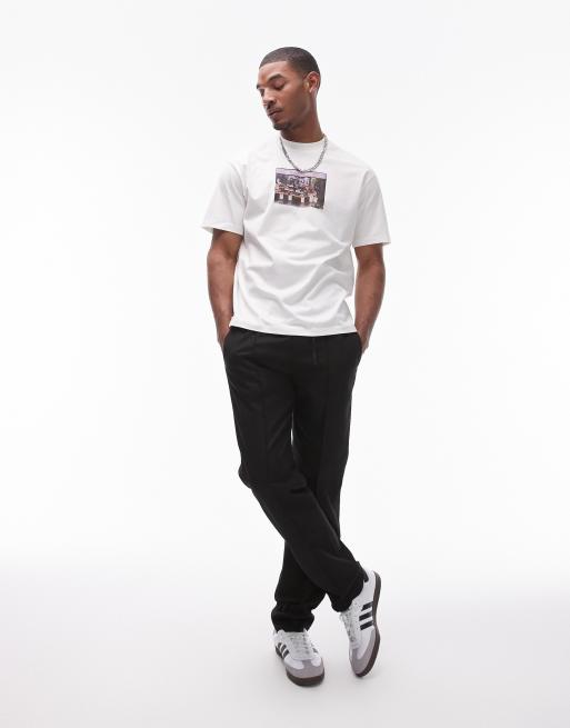 Topman extreme oversized fit t-shirt with photographic shop print in ecru, 2 of 4