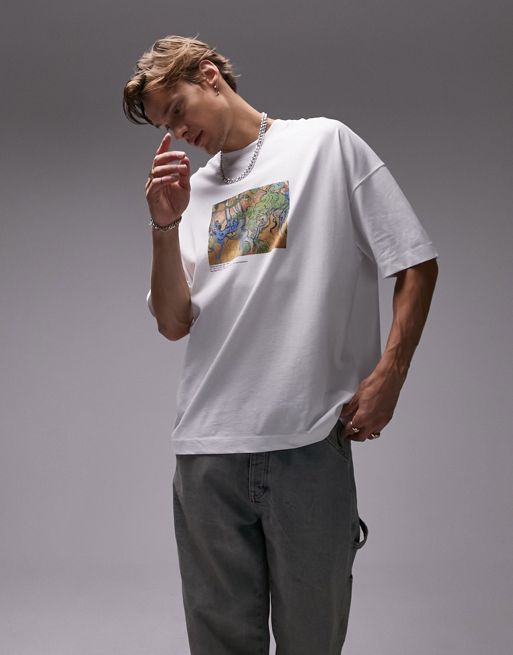 Topman extreme oversized fit t-shirt with Tree Roots print in white in ...