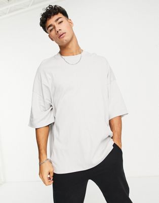 Topman extreme oversized premium t-shirt in light grey