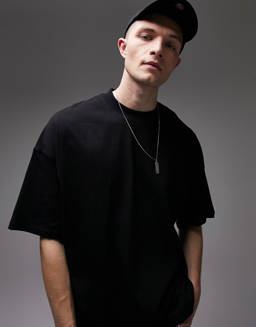 Topman extreme oversized t-shirt in black