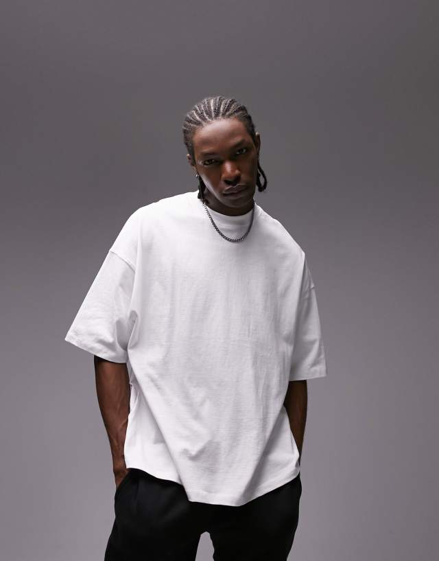 Topman extreme oversized T-shirt in white