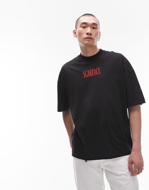 Topman Extreme Oversized T Shirt With Front And Back Scarface Cigar