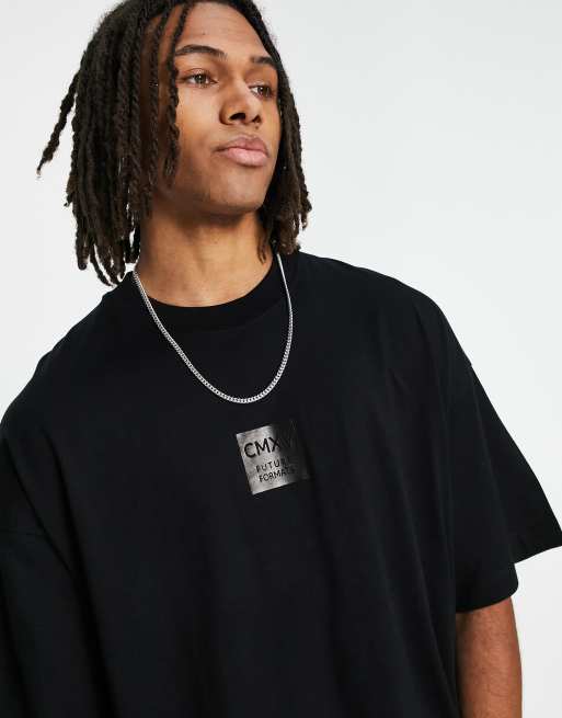 Topman Extreme Oversized T Shirt With High Build Future Formats Print In Black Asos