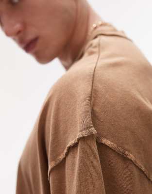 Topman Extreme Oversized Washed Raw Seam Detail T-shirt