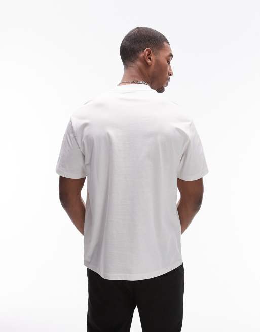 Topman – Extremes Oversize-T-Shirt in Ecru mit Shop-Fotoprint, 4 von 4