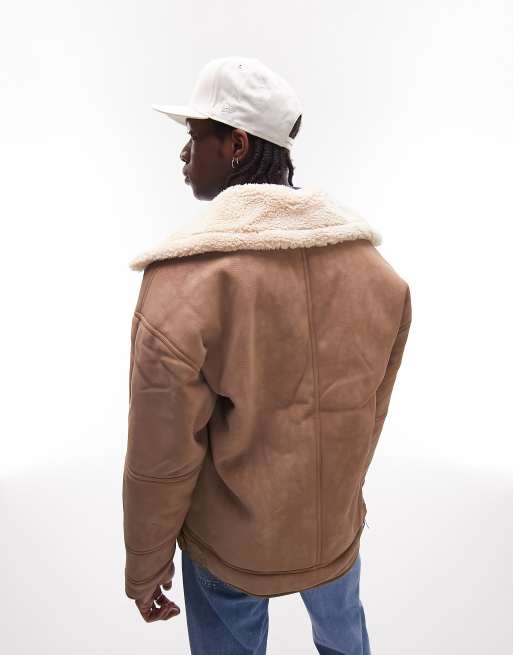 Topman faux shearling on sale jacket