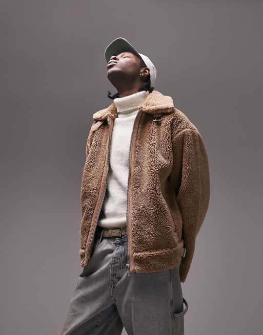 Topman faux 2025 shearling jacket