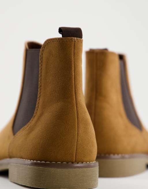 Topman faux suede chelsea boots in tan | ASOS display picture 3