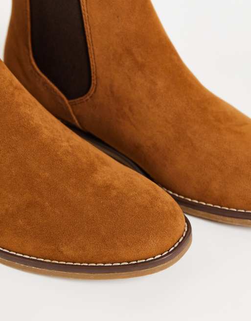 Topman faux suede chelsea boots tan | ASOS