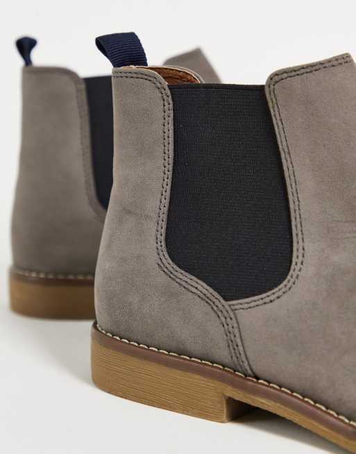  Gray Suede Studded Chelsea Boots Clarkson Chelsea Grey Suede Leather Boots StudGuard For Men  main image 3