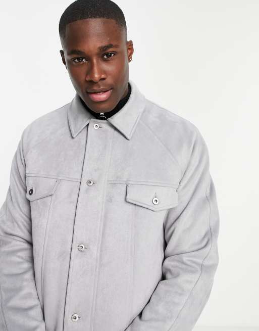 Asos grey suede jacket shop