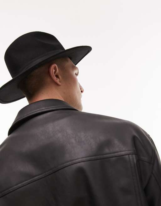 Topman fedora hat in black ASOS