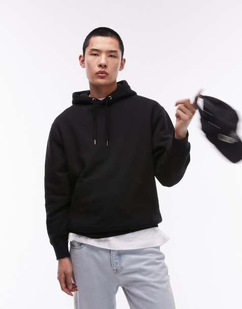 Topman - Felpa con cappuccio classica nera - view 1