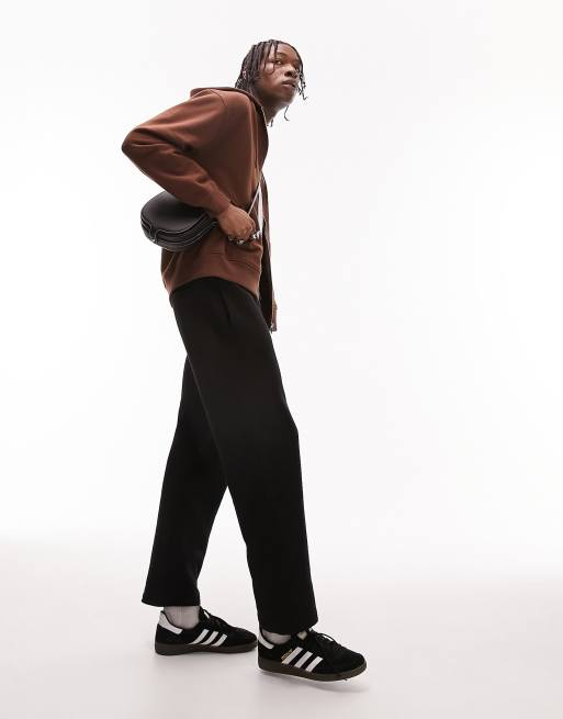 Topman - Felpa con cappuccio e cerniera lampo marrone