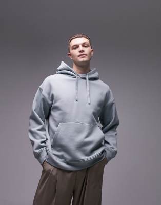 Topman - Felpa con cappuccio oversize color verde salvia