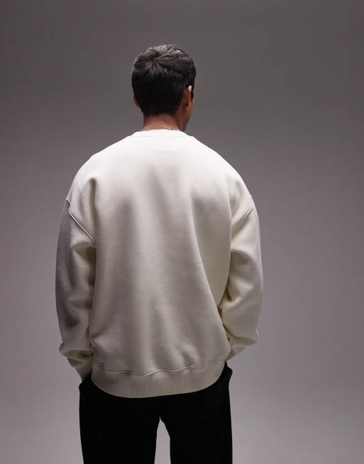 Topman - Felpa écru oversize con stampa cosmica di mano, 2 di 4